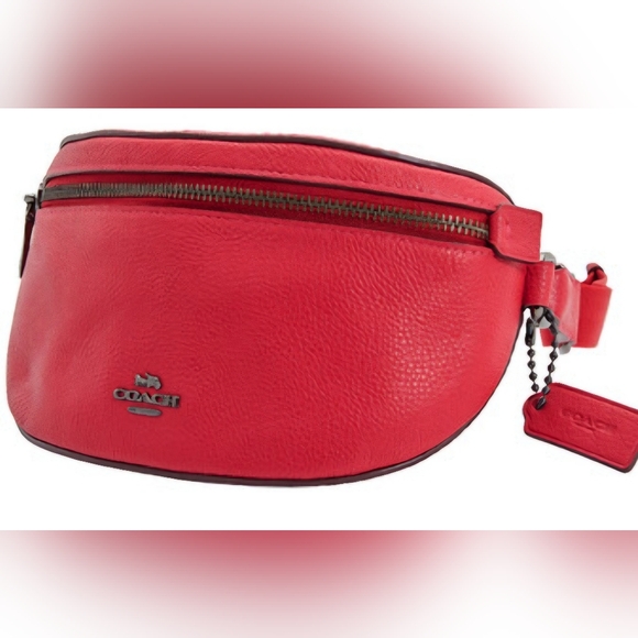 615. Coach cherry red belt bag - Picture 2 of 5